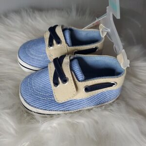 Cat & Jack Baby Boy Crib‎ Shoes Size 6-9 Months Booties Slip